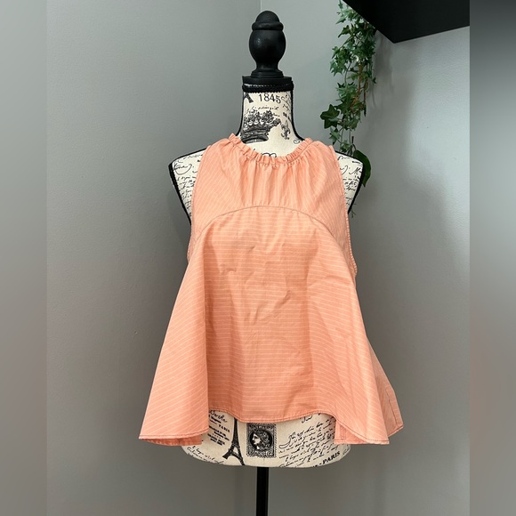 NWT - Free People Peach Carla Stripe Tank Top - Picture 4 of 12